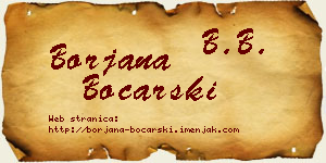 Borjana Bočarski vizit kartica
